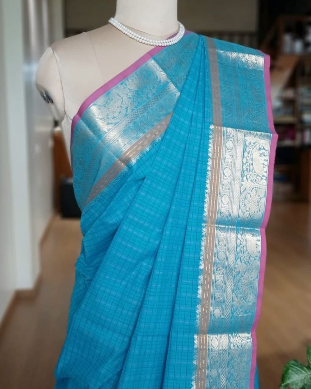 Kanchi Cotton Handweave with Zari - (KANC1107) - Image 2