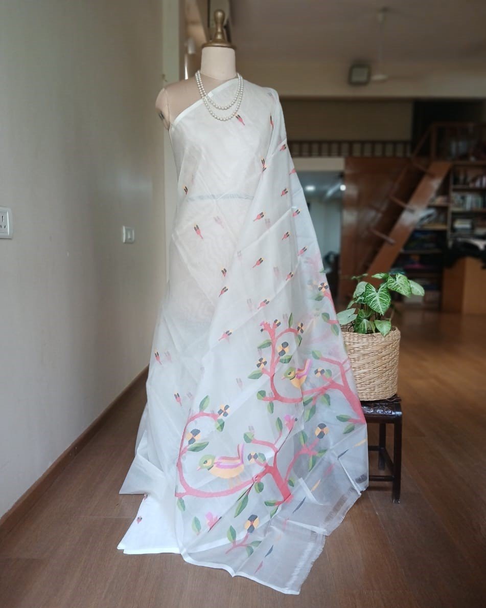 Handweave Jamdani Silk Saree – (SJMS1051)