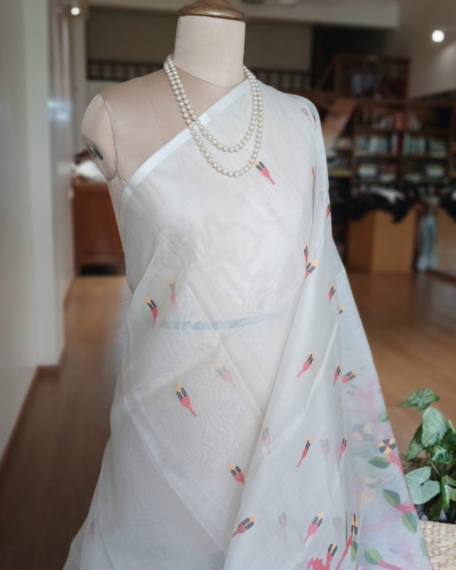 Handweave Jamdani Silk Saree – (SJMS1051) - Image 2