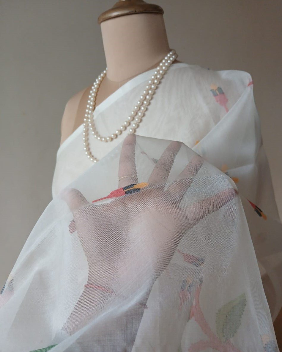 Handweave Jamdani Silk Saree – (SJMS1051) - Image 3