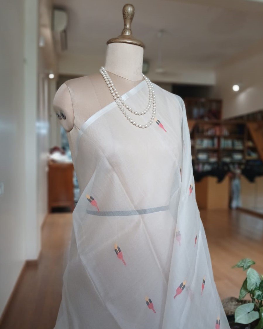 Handweave Jamdani Silk Saree – (SJMS1051) - Image 4