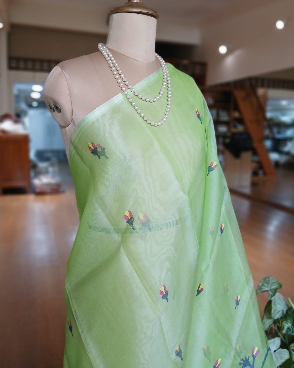 Handweave Jamdani Silk Saree – (SJMS1060) - Image 2