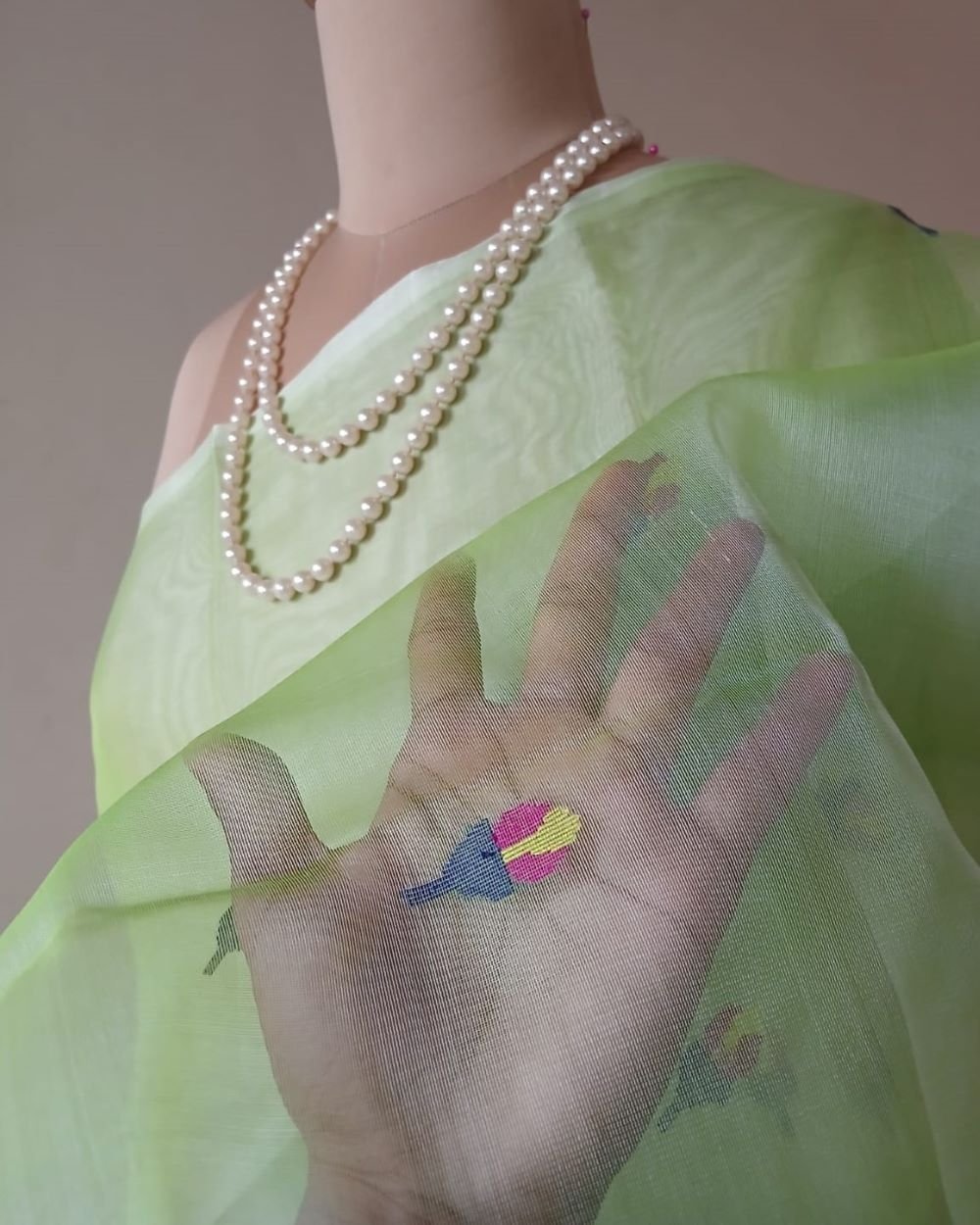 Handweave Jamdani Silk Saree – (SJMS1060) - Image 3
