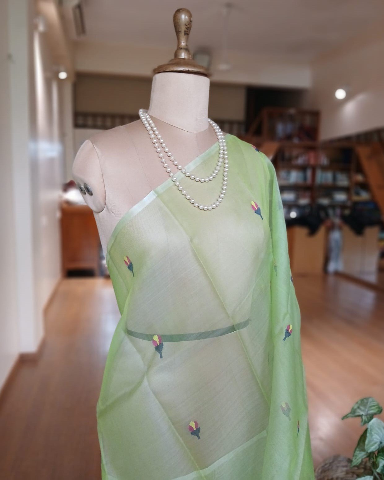 Handweave Jamdani Silk Saree – (SJMS1060) - Image 4