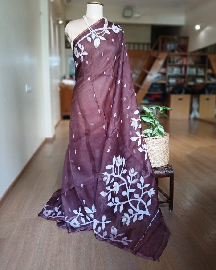 Handweave Jamdani Silk Saree – (SJMS1063)
