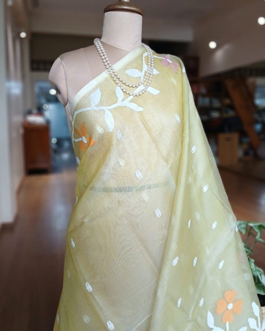 Handweave Jamdani Silk Saree – (SJMS1064) - Image 2