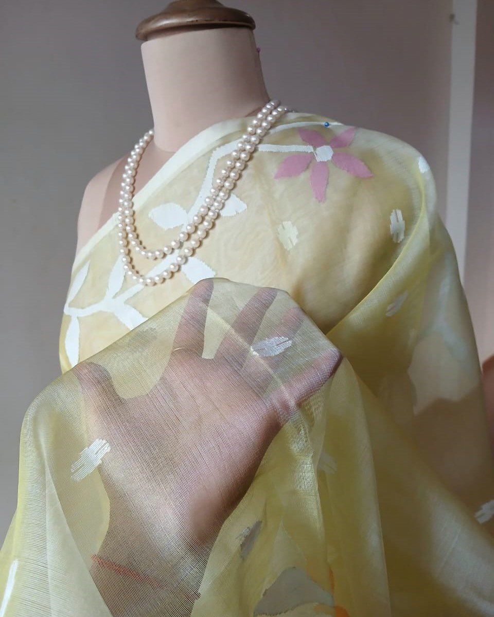 Handweave Jamdani Silk Saree – (SJMS1064) - Image 3