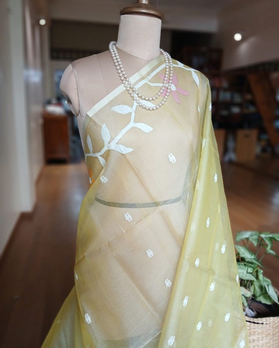 Handweave Jamdani Silk Saree – (SJMS1064) - Image 4