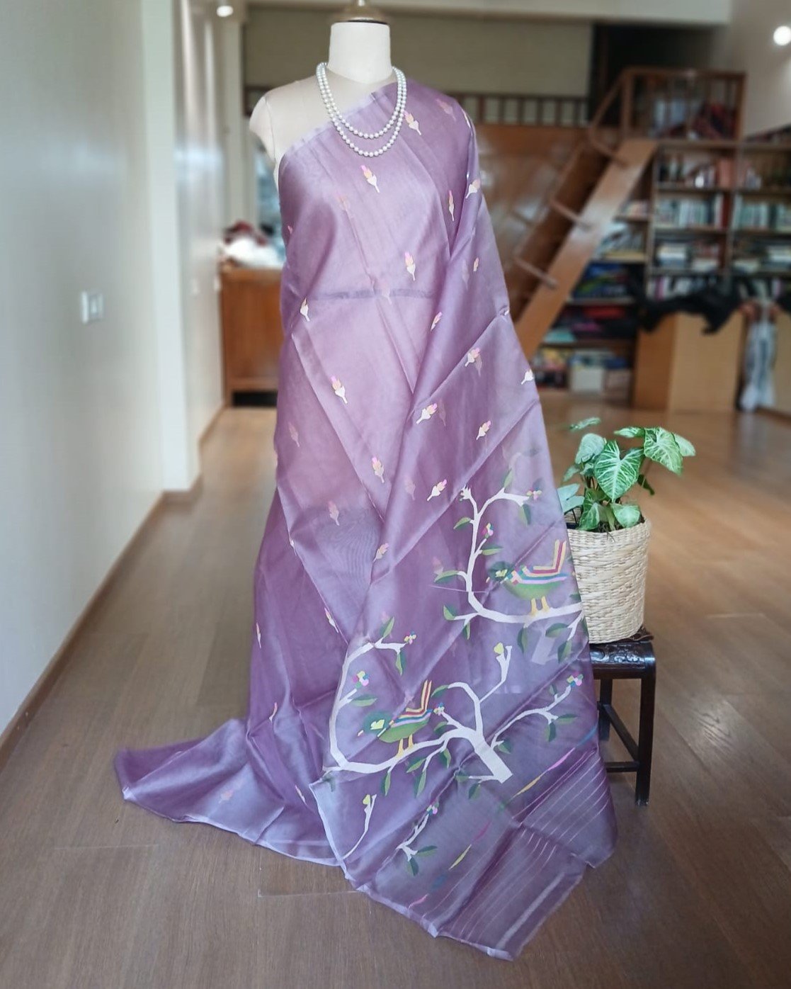 Handweave Jamdani Silk Saree – (SJMS1058)