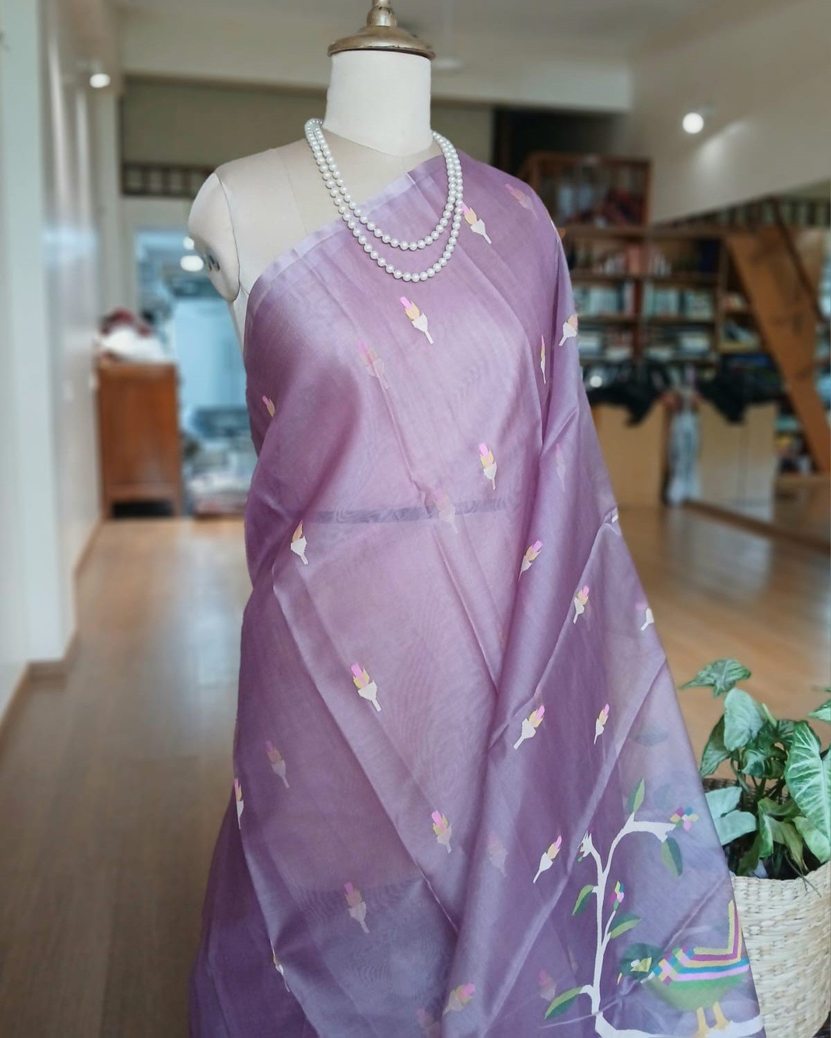 Handweave Jamdani Silk Saree – (SJMS1058) - Image 2