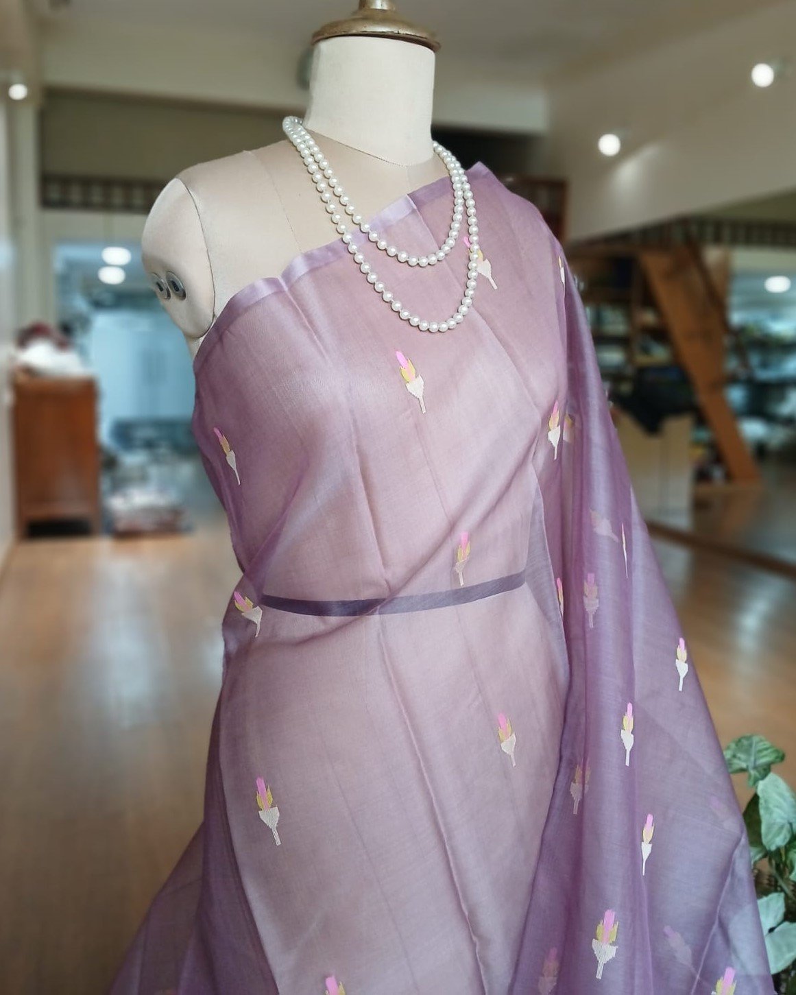 Handweave Jamdani Silk Saree – (SJMS1058) - Image 4