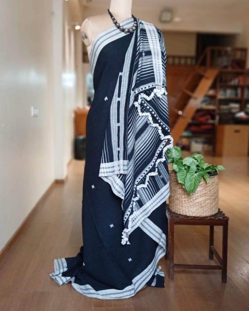 Bhujodi Saree handwoven in Kala Cotton – (BHUJ0067)