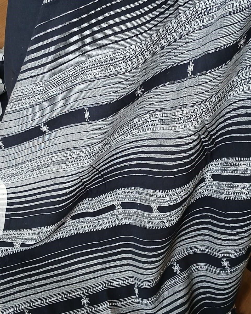 Bhujodi Saree handwoven in Kala Cotton – (BHUJ0067) - Image 8