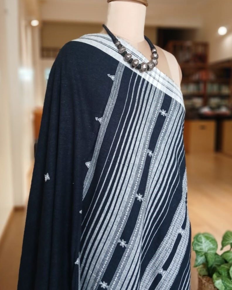 Bhujodi Saree handwoven in Kala Cotton – (BHUJ0067) - Image 7