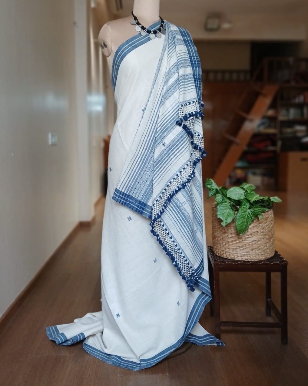 Bhujodi Saree handwoven in Kala Cotton – (BHUJ0068)