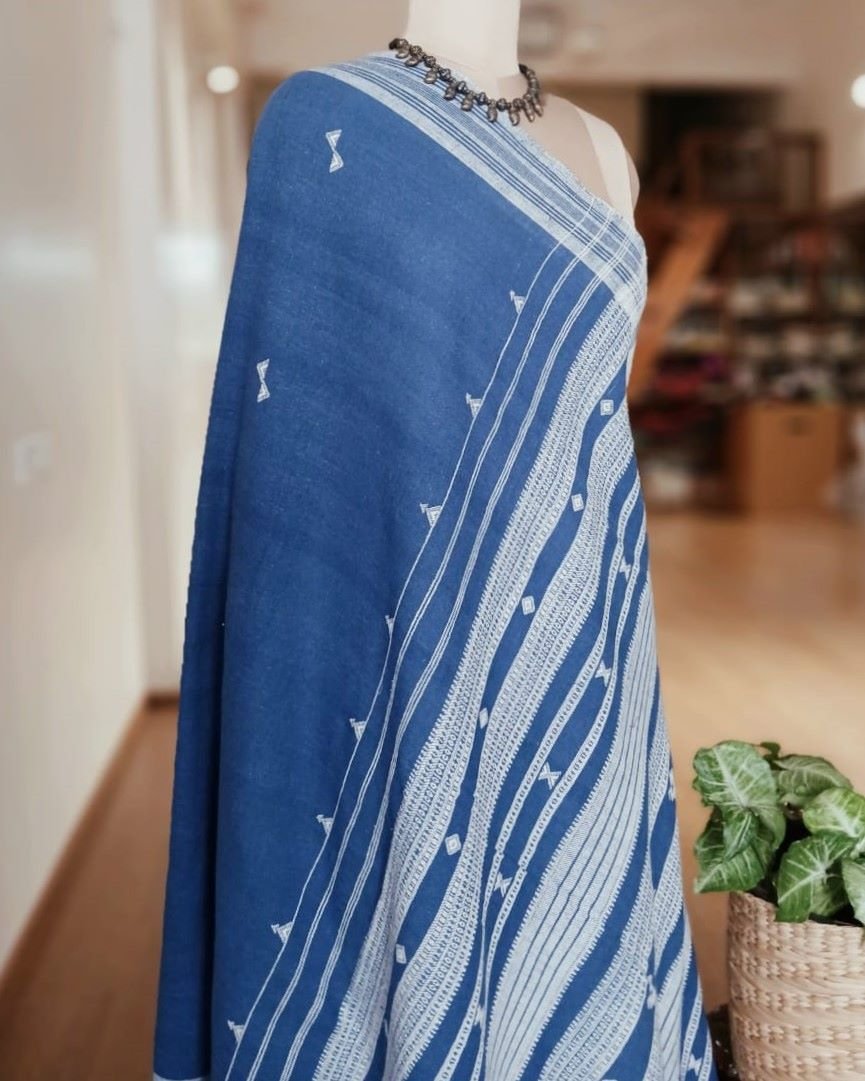 Bhujodi Saree handwoven in Kala Cotton – (BHUJ0077) - Image 7