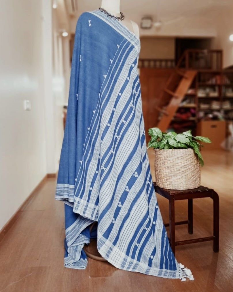 Bhujodi Saree handwoven in Kala Cotton – (BHUJ0077) - Image 6