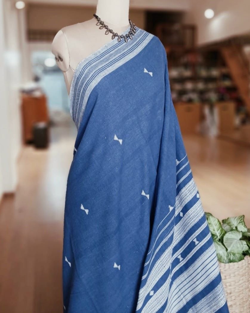 Bhujodi Saree handwoven in Kala Cotton – (BHUJ0077) - Image 5