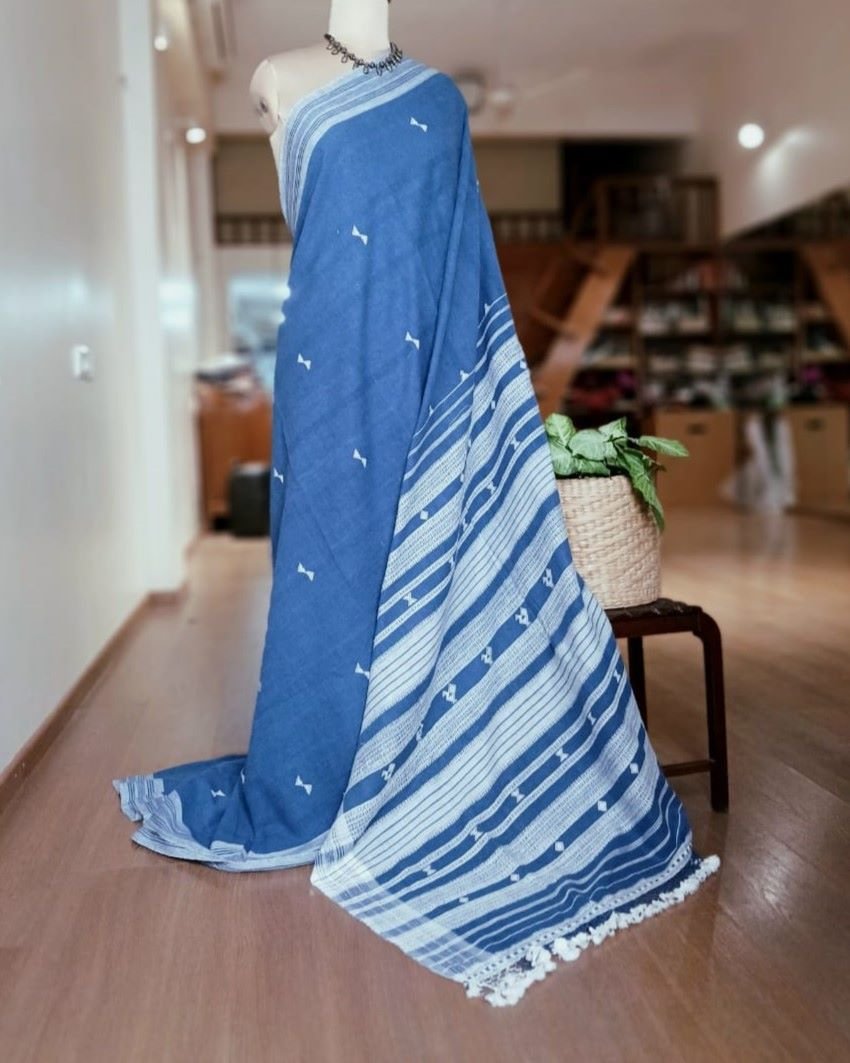 Bhujodi Saree handwoven in Kala Cotton – (BHUJ0077) - Image 4