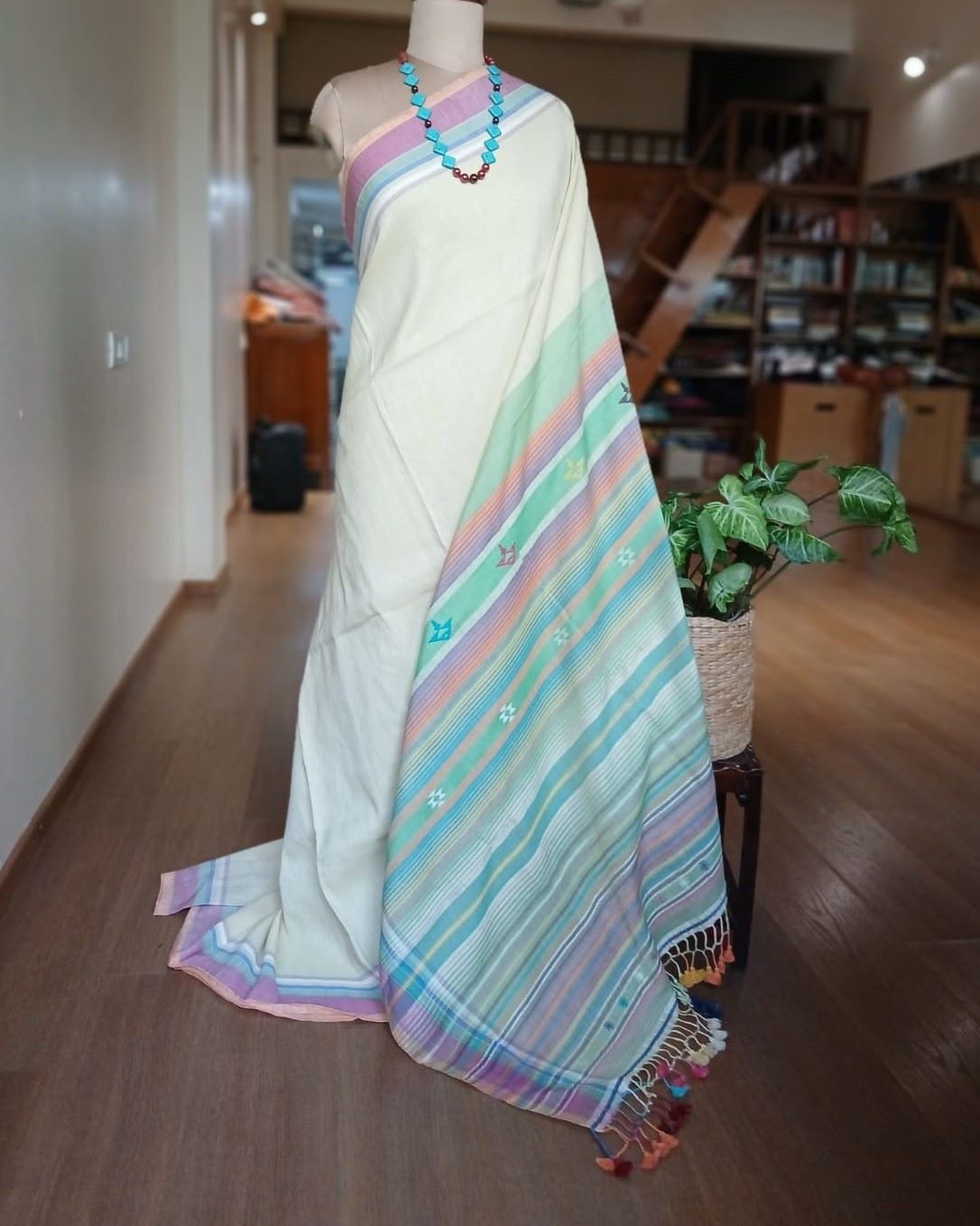 Bhujodi Saree handwoven in Kala Cotton – (BHUJ0072) - Image 4