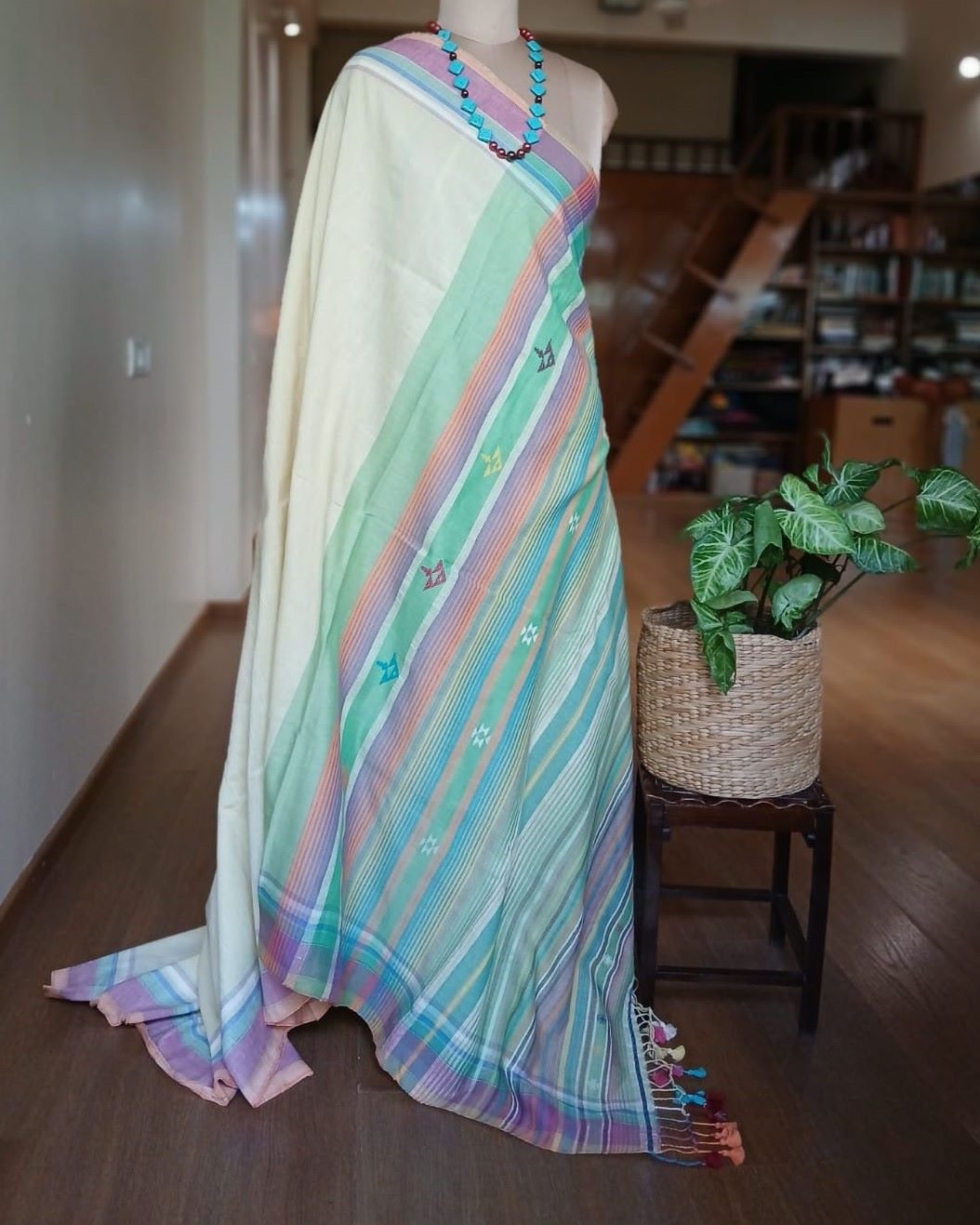 Bhujodi Saree handwoven in Kala Cotton – (BHUJ0072) - Image 6