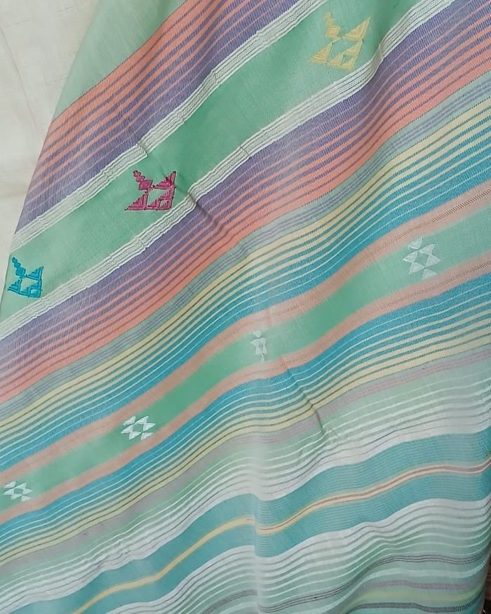Bhujodi Saree handwoven in Kala Cotton – (BHUJ0072) - Image 8