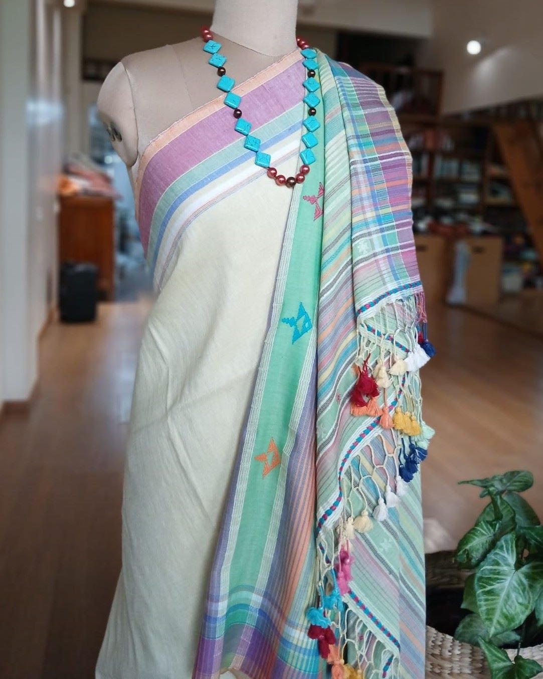 Bhujodi Saree handwoven in Kala Cotton – (BHUJ0072) - Image 2