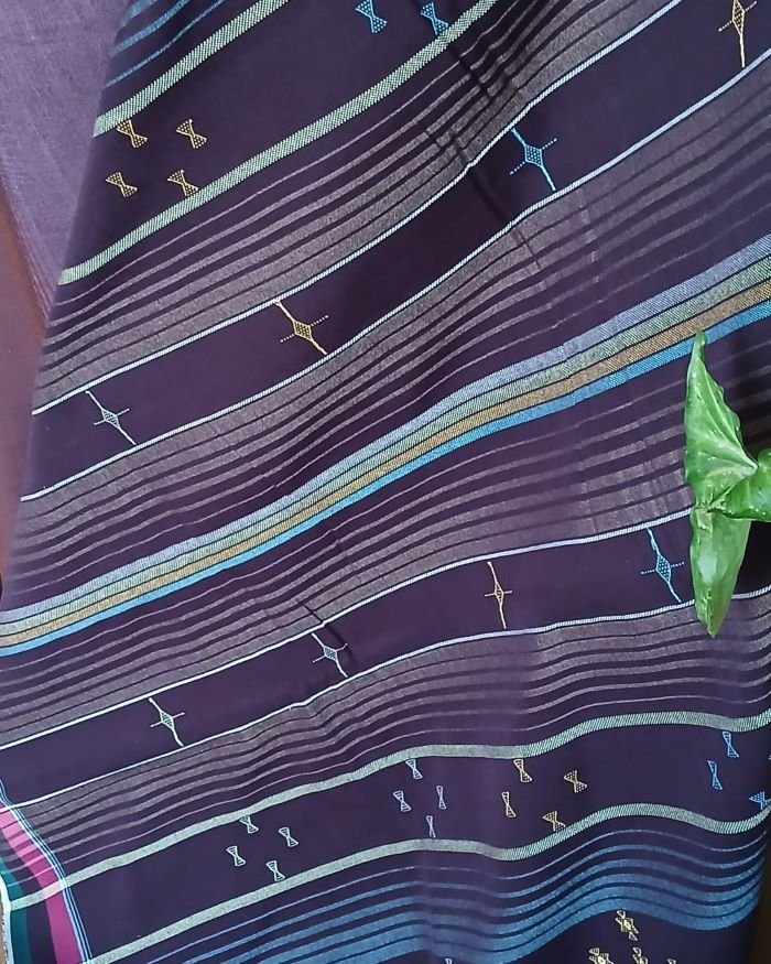 Bhujodi Saree handwoven in Kala Cotton – (BHUJ0073) - Image 8