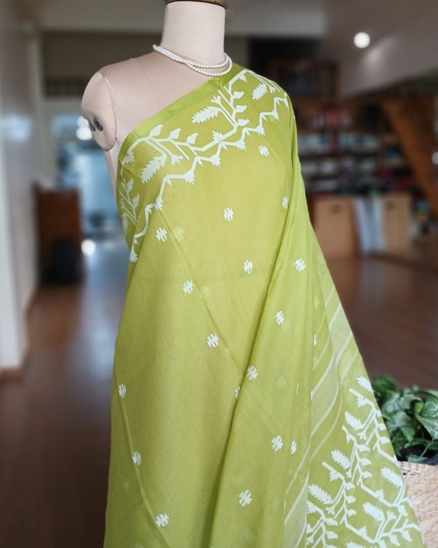 Handweave Jamdani Cotton Saree – (JCHS1017) - Image 3