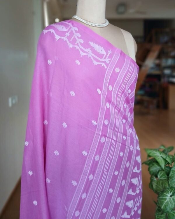Handweave Jamdani Cotton Saree – (JCHS1022) - Image 6