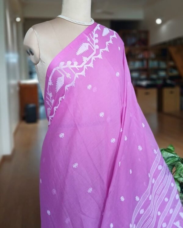 Handweave Jamdani Cotton Saree – (JCHS1022) - Image 4