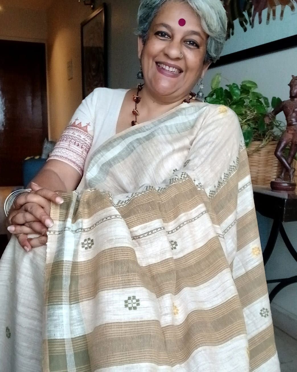 Ahimsa Eri Silk saree from Sualkuchi in Assam - (AESS0001)