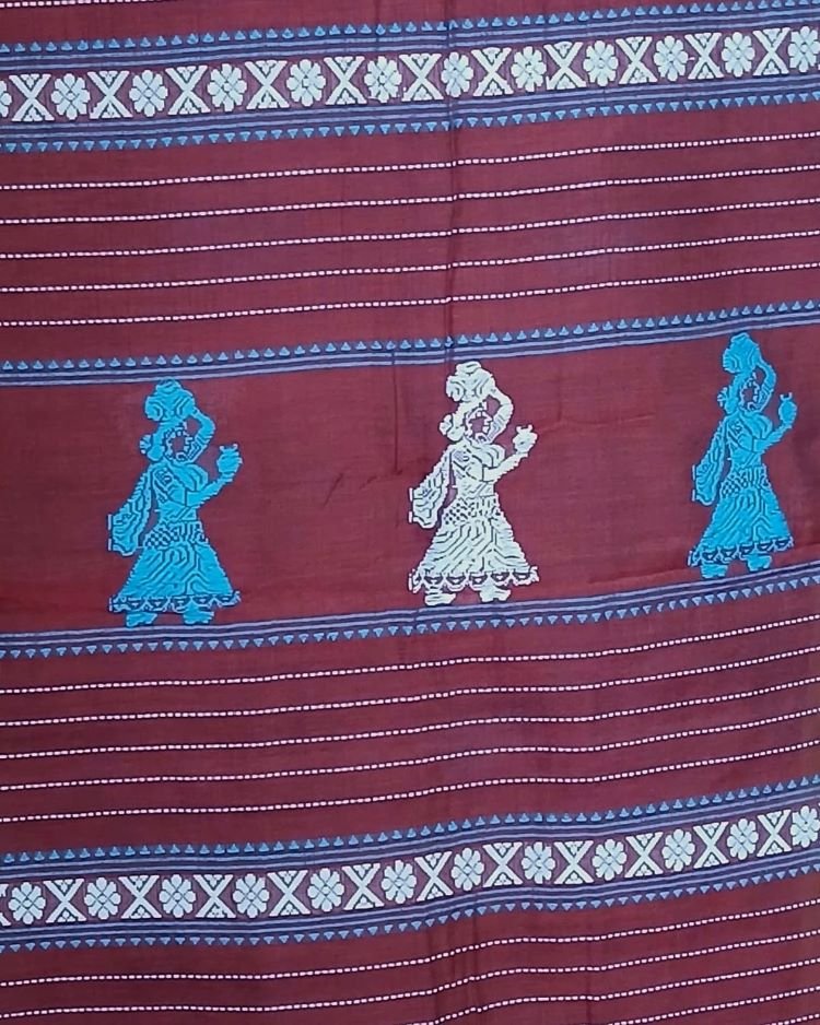 Gollabhama (milkmaid / gopika) handweave saree in cotton – (WGHS0010) - Image 5