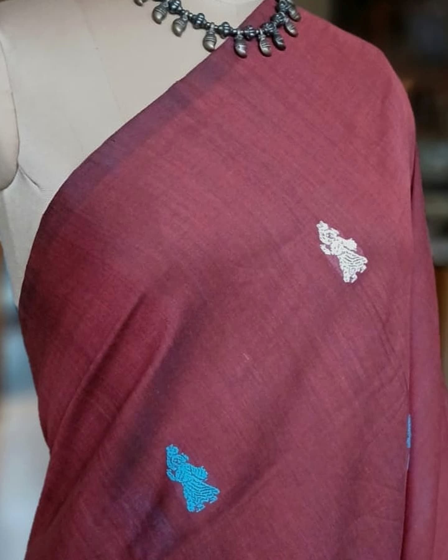 Gollabhama (milkmaid / gopika) handweave saree in cotton – (WGHS0010) - Image 4