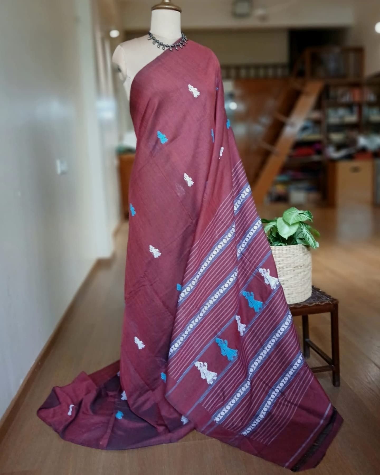 Gollabhama (milkmaid / gopika) handweave saree in cotton – (WGHS0010)