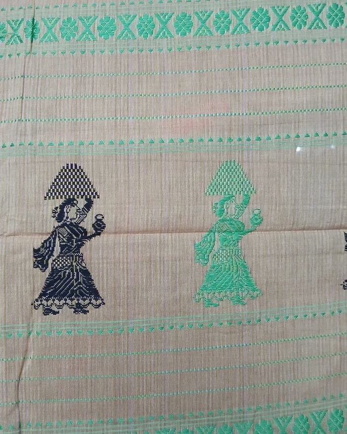 Gollabhama (milkmaid / gopika) handweave saree in cotton - (WGHS0005) - Image 5