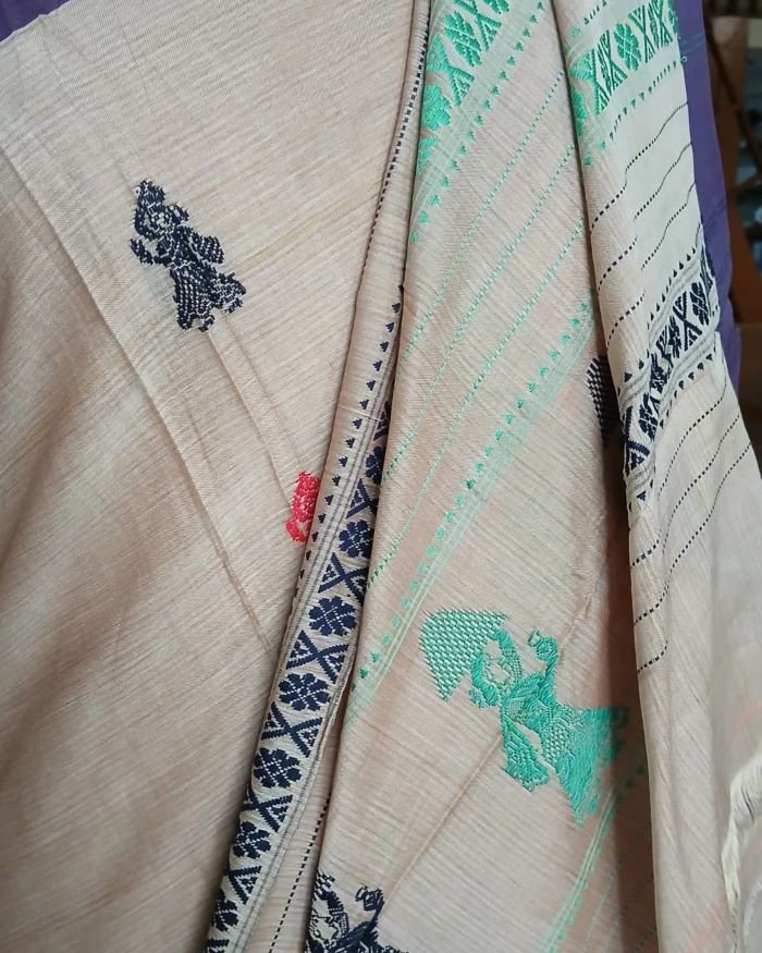 Gollabhama (milkmaid / gopika) handweave saree in cotton - (WGHS0005) - Image 4