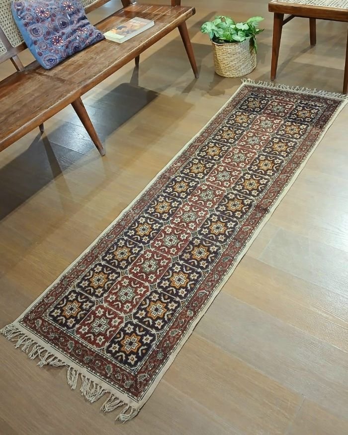 Kalamkari Dhurrie from Warangal (2 x 6 ft) – (NWKD0043) - Image 2