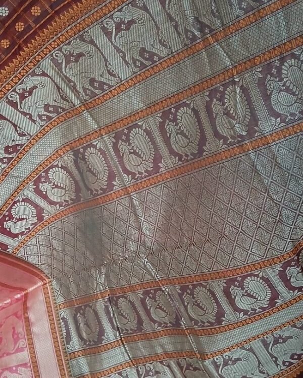 No Zari Ayiram Butta Kanchipuram handweave in cotton - (KANC1114) - Image 8