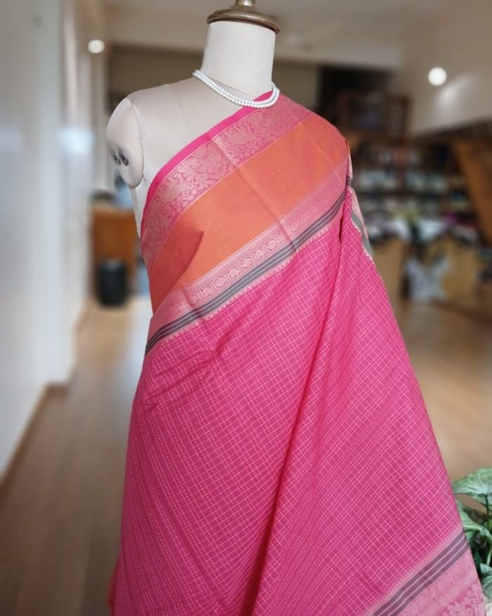 No Zari Lakshadeepam handweave in cotton - (KANC1123) - Image 2