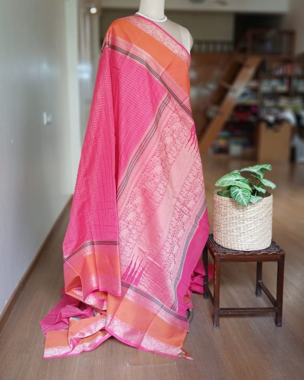 No Zari Lakshadeepam handweave in cotton - (KANC1123) - Image 4
