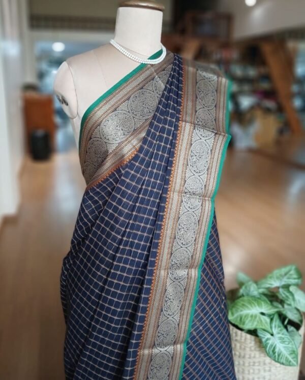 No Zari Lakshadeepam handweave in cotton – (KANC1124) - Image 4