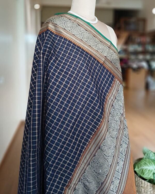 No Zari Lakshadeepam handweave in cotton – (KANC1124) - Image 7