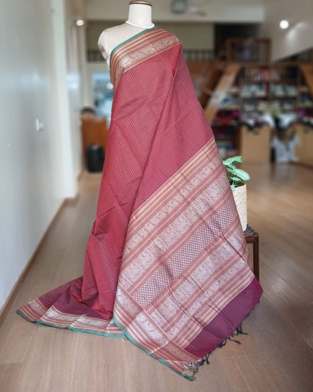 No Zari Lakshadeepam Handweave in Cotton Saree– (KANC1125)