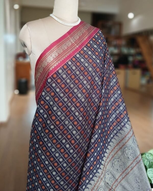 No Zari Ayiram Butta Kanchipuram Handweave in Cotton – (KANC1129) - Image 2