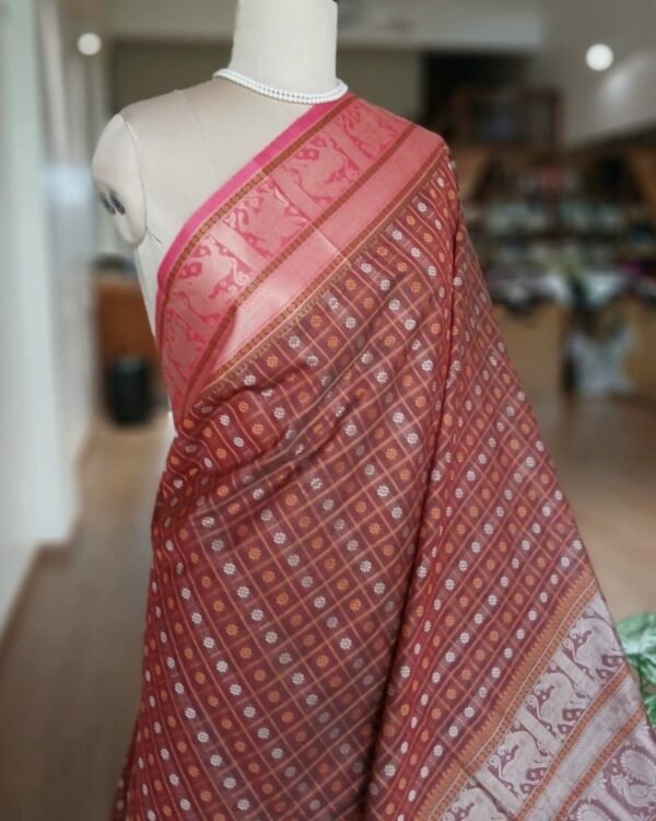 No Zari Ayiram Butta Kanchipuram handweave in cotton – (KANC1119)