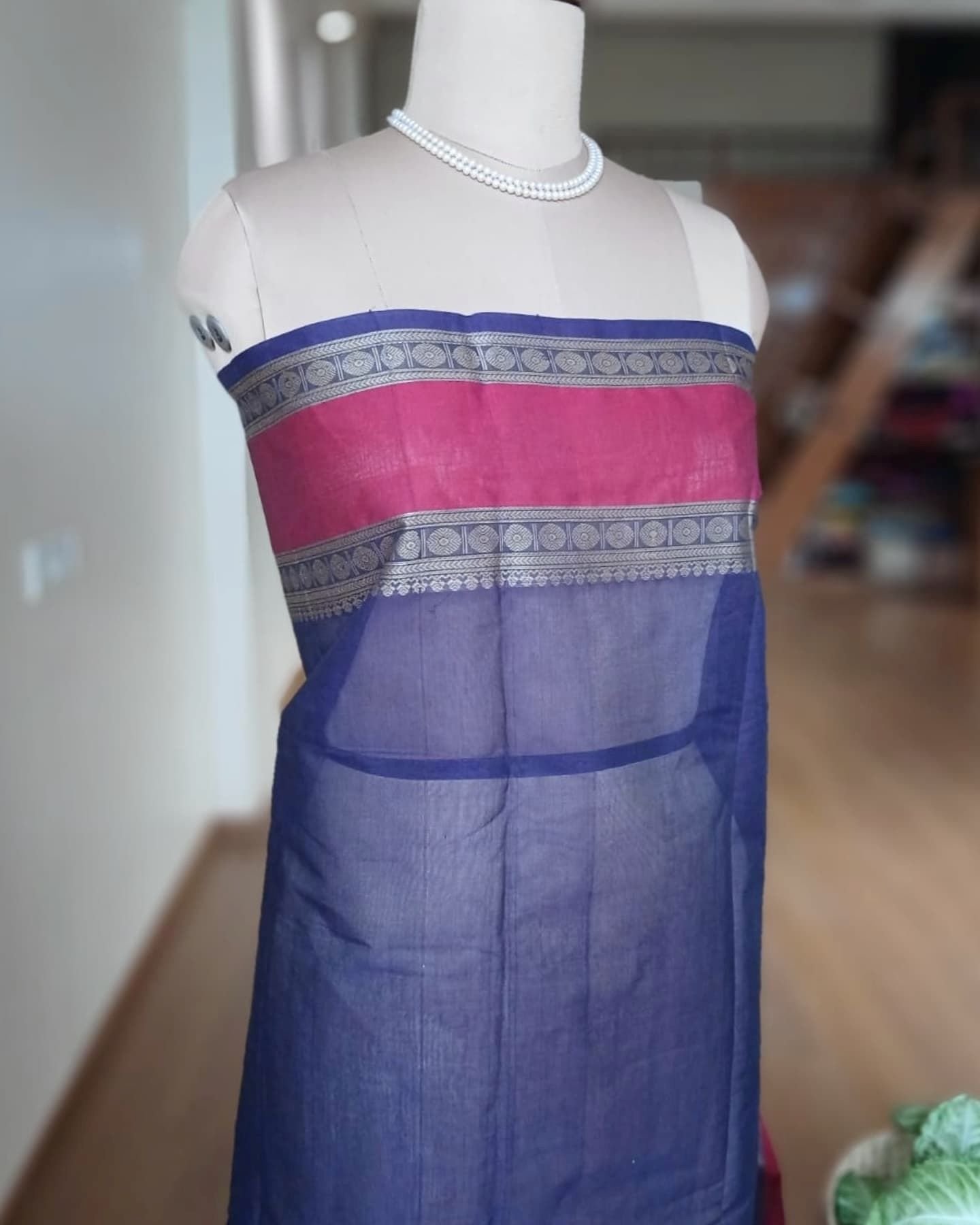 No Zari Ayiram Butta Kanchipuram handweave in cotton – (KANC1116) - Image 6