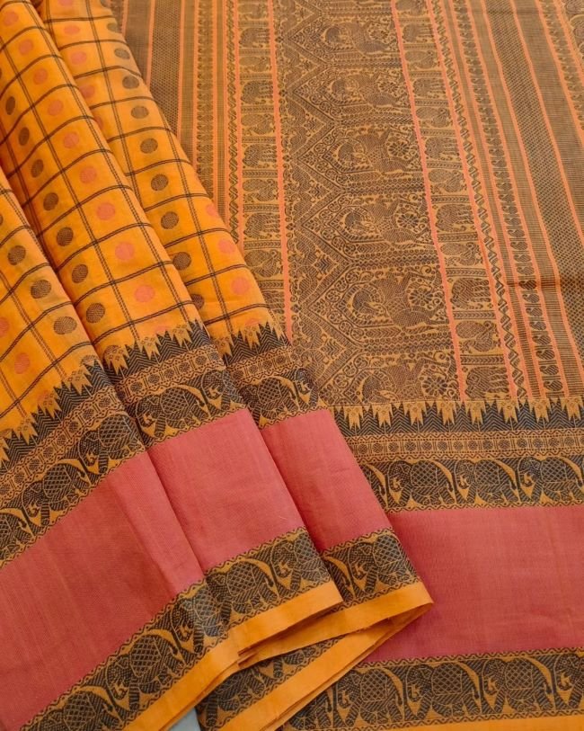 No Zari Ayiram Butta Kanchipuram Handweave in Cotton – (KANC1134)