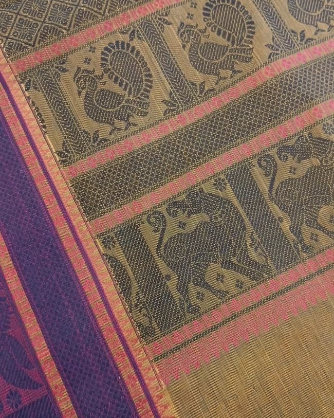 No Zari Ayiram Butta Kanchipuram Handweave in Cotton – (KANC1127) - Image 7