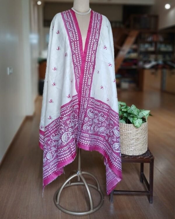 Pure Silk Kantha Dupatta – KSDS1004